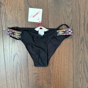 6 Shore Road by Pooja Mexico embroidered black bikini bottom